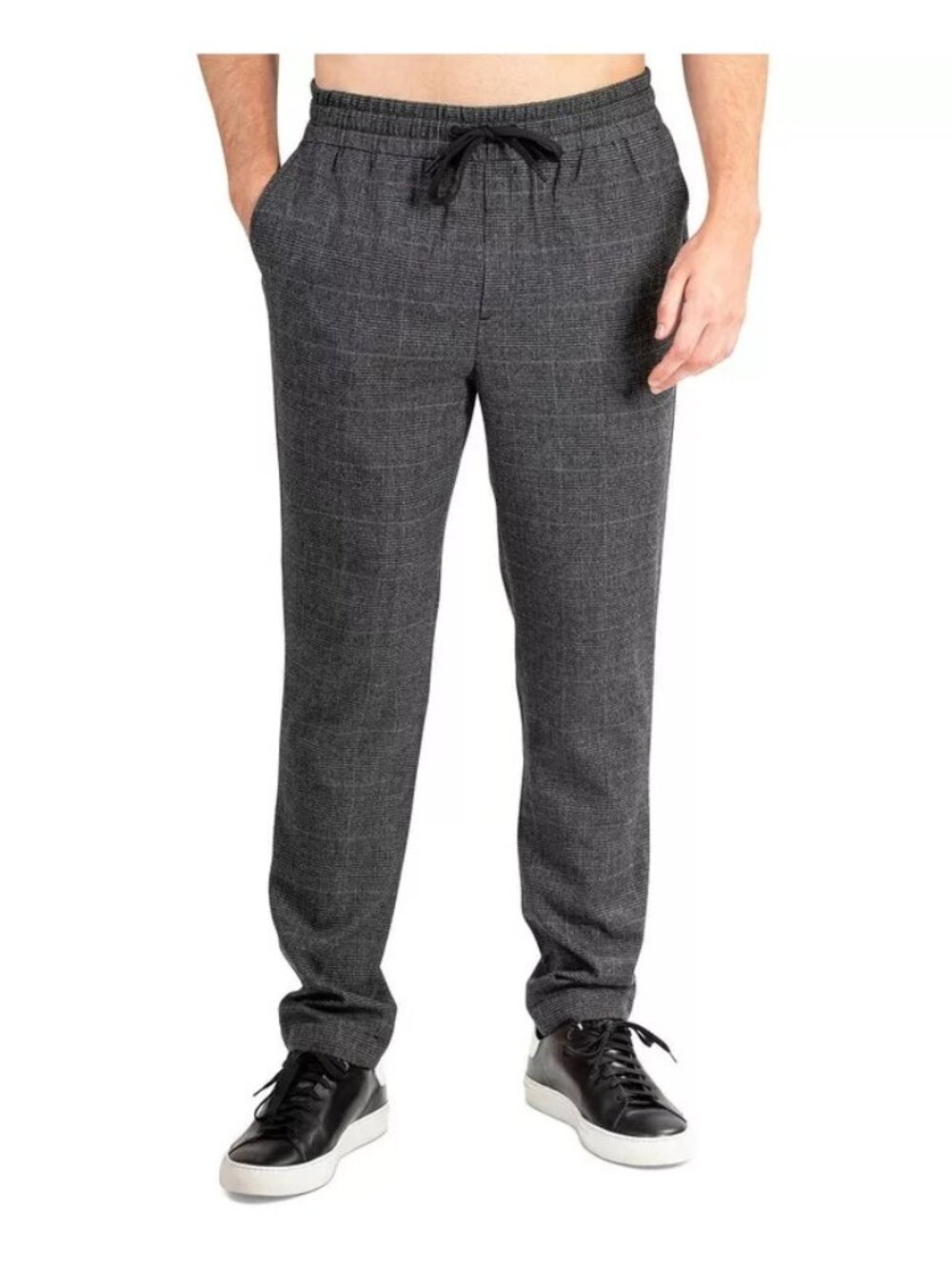 Natori Size M Black Gray Dogen Glen Plaid Drawstring Waist Pajama Bottoms Pants